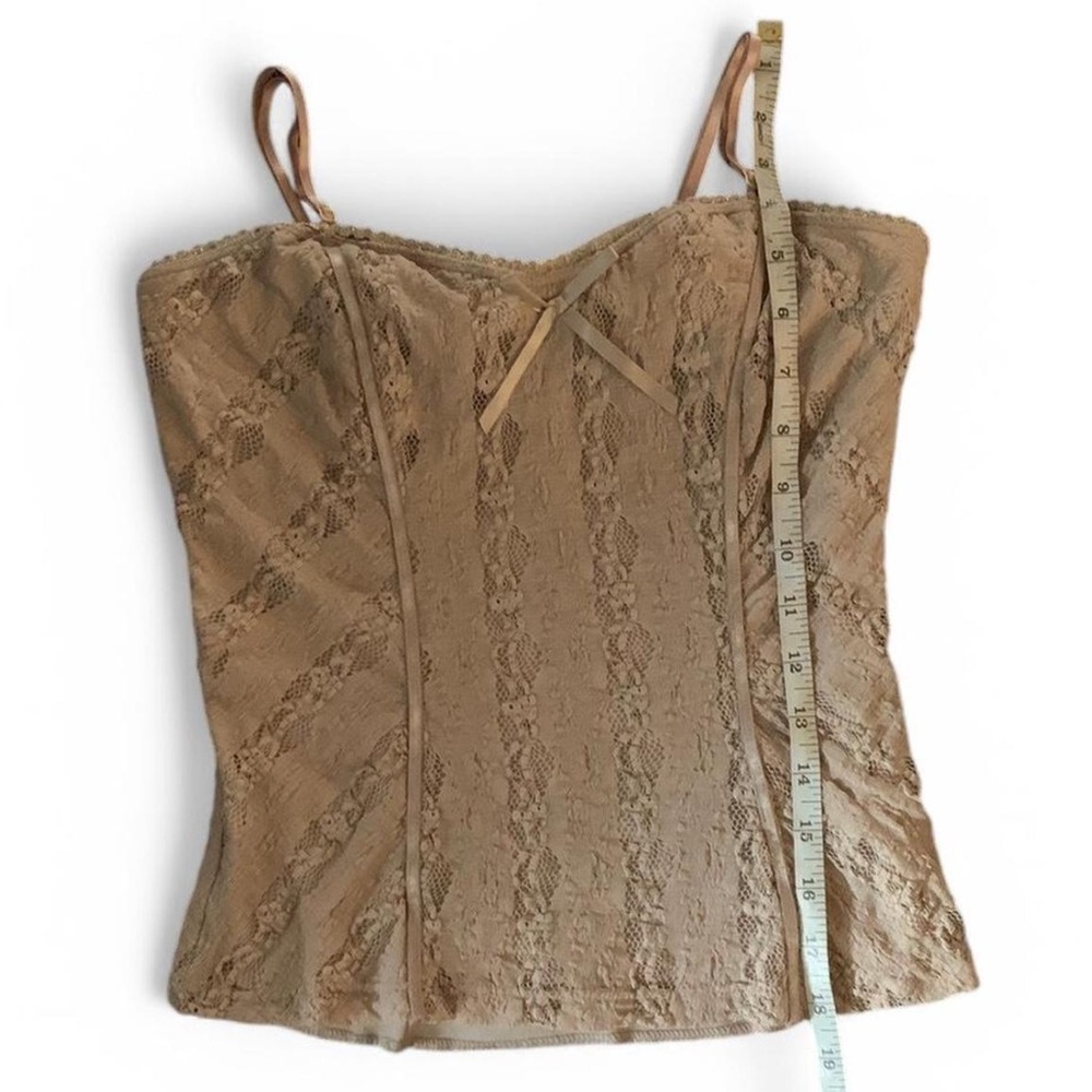 Tan/cream corset tank top with adjustable straps #corsettop